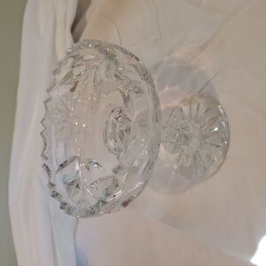Elegant Vintage Crystal Cut Glass Compote Or Candy Bowl